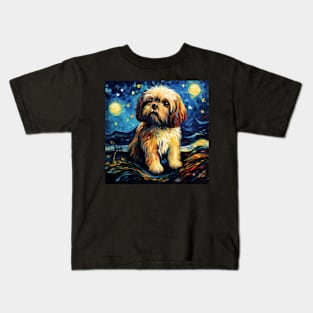 Brown Shih Tzu Night Kids T-Shirt